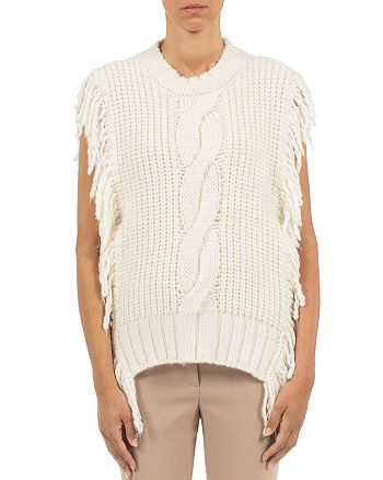 Peserico - Cable Knit Fringe Trim Sweater