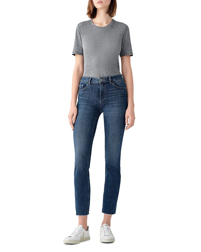 Shop Dl 1961 Mara Mid Rise Ankle Straight Jeans In Chancery