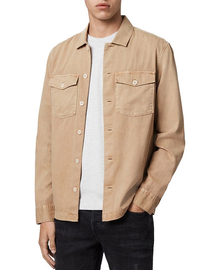 Allsaints Spotter Button-up Shirt Jacket In Uniform Brown