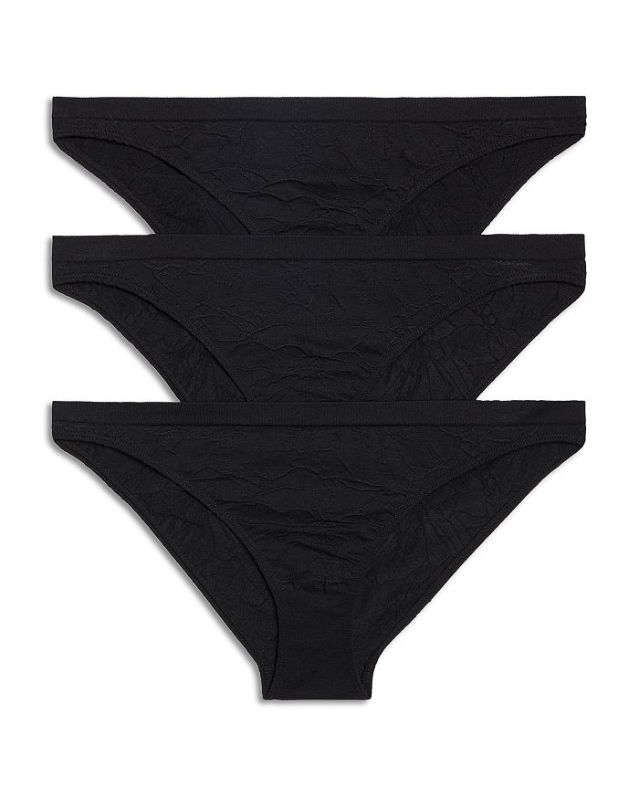Honeydew Keagan Jacquard Print Bikini, Pack Of 3 In Black/black/black