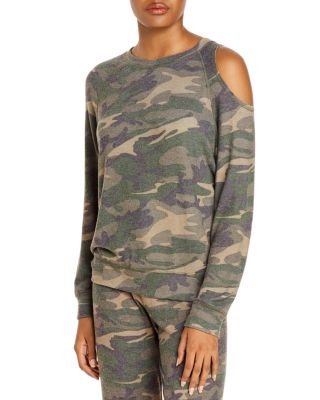 Cold shoulder 2025 camo sweatshirt