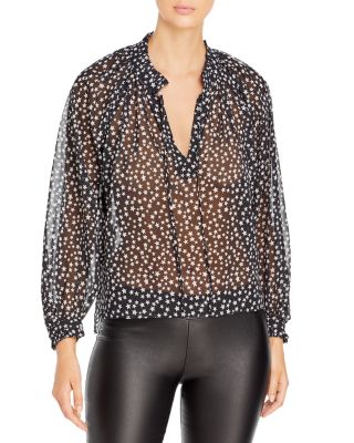 Elan - Star Print Peasant Top