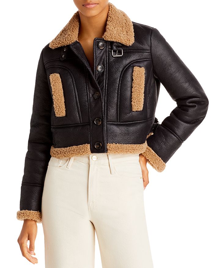 FRENCH CONNECTION Belen Cropped Faux Fur Jacket | Bloomingdale's