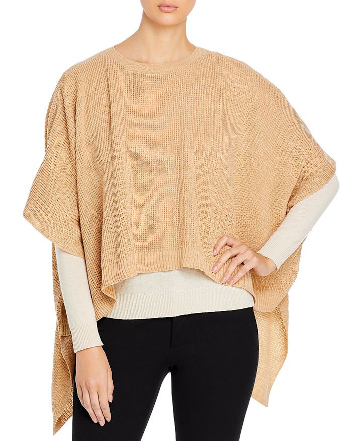 Bloomingdale's Waffle Knit Poncho - 100% Exclusive In Camel