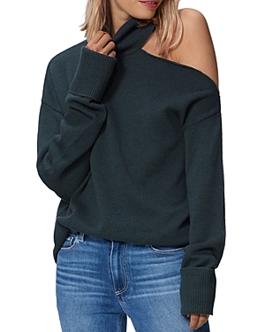 Paige Raundi Cutout Wool-blend Sweater In Dark Spruce