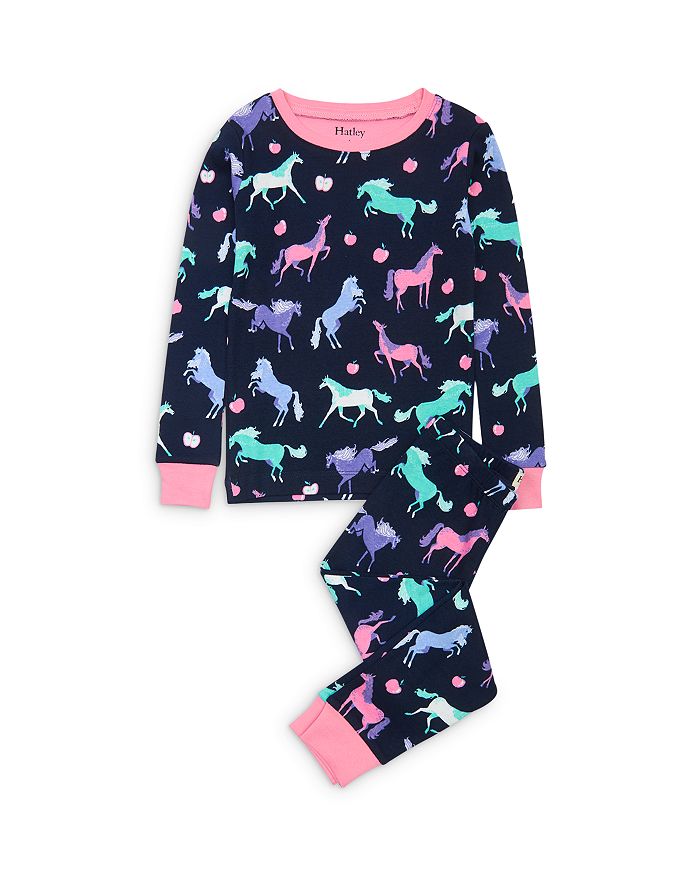Hatley Girls' Happy Horses Cotton Pajamas - Little Kid, Big Kid ...
