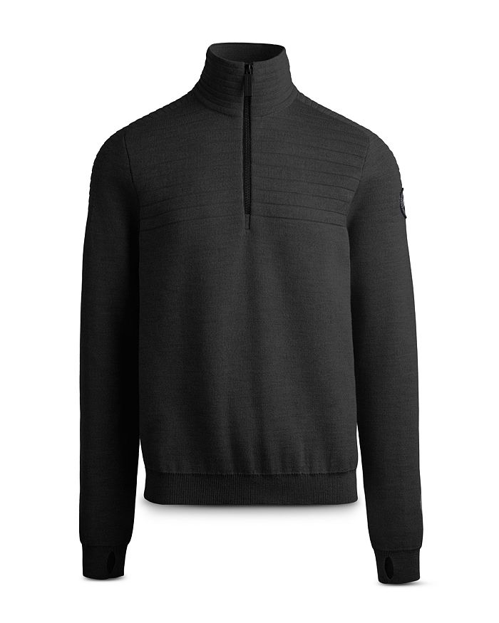 Canada Goose Clarke Merino Wool 1/4 Zip Sweater In Black