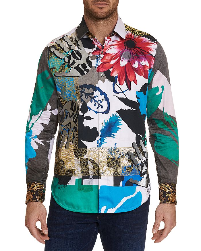 Robert Graham The RJ Limited Edition Cotton Embroidered Floral Graphic ...