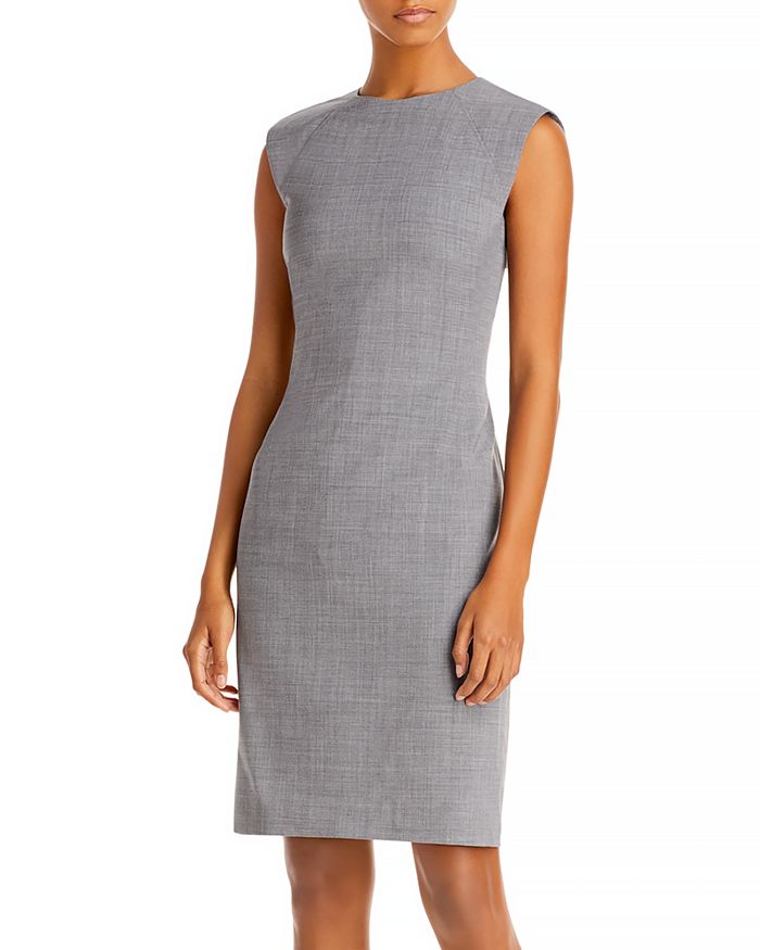 Theory Classic Power Dress In Gray Melange