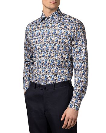 Eton Slim Fit Blue Floral Shirt | Bloomingdale's