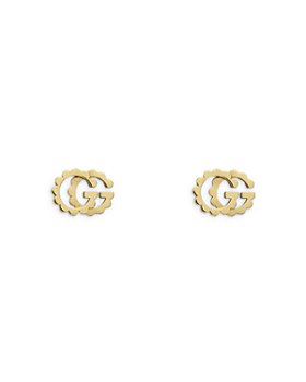 Gucci - 18K Yellow Gold Running GG Stud Earrings