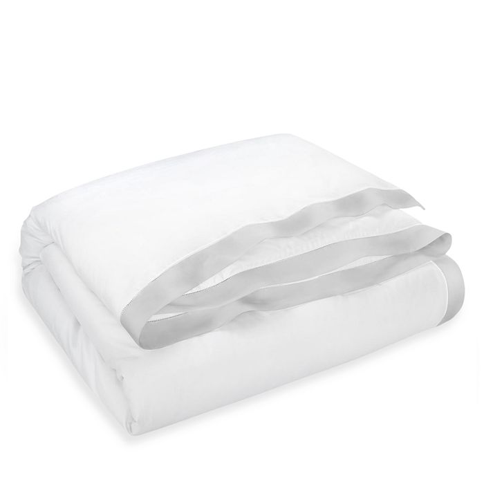 Polo Ralph Lauren Rl Organic Sateen Border Duvet Cover, Full/queen In True Platinum
