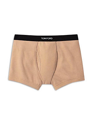Tom Ford Mens Nude 1 Logo-embroidered Cotton-blend Jersey Boxers In Nude 1