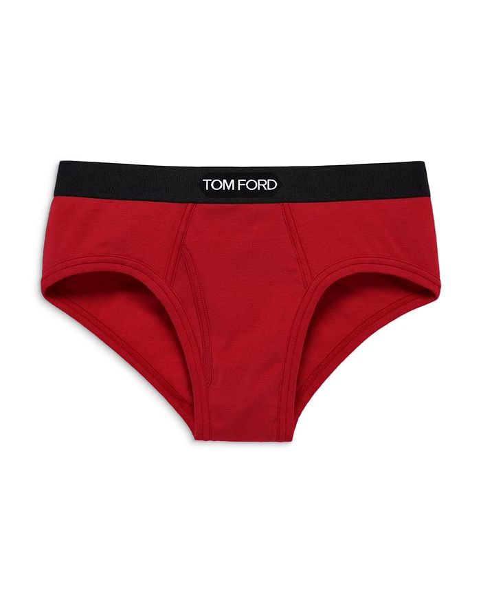 Shop Tom Ford Cotton Blend Briefs In Red