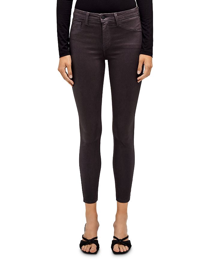 L Agence L'agence Margot High-rise Skinny Jeans In Coated In Graystone Coated