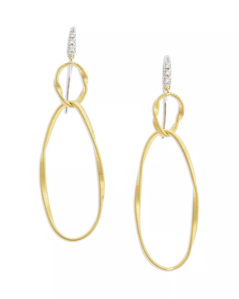 Marco Bicego 18K Yellow Gold Onde Double Link Hook Earrings