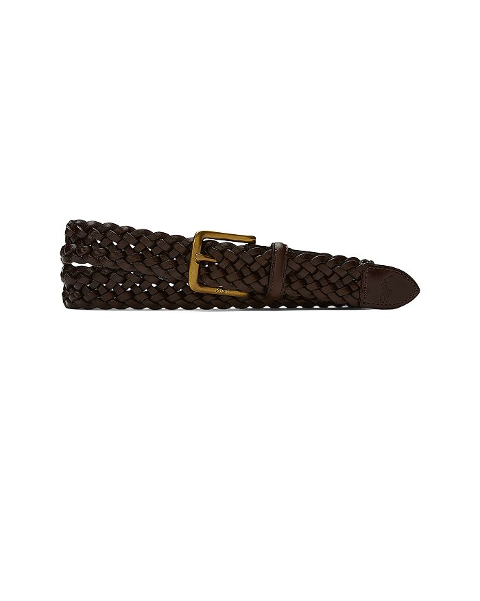 Shop Polo Ralph Lauren Men's Braided Vachetta Leather Belt In Dark Brown
