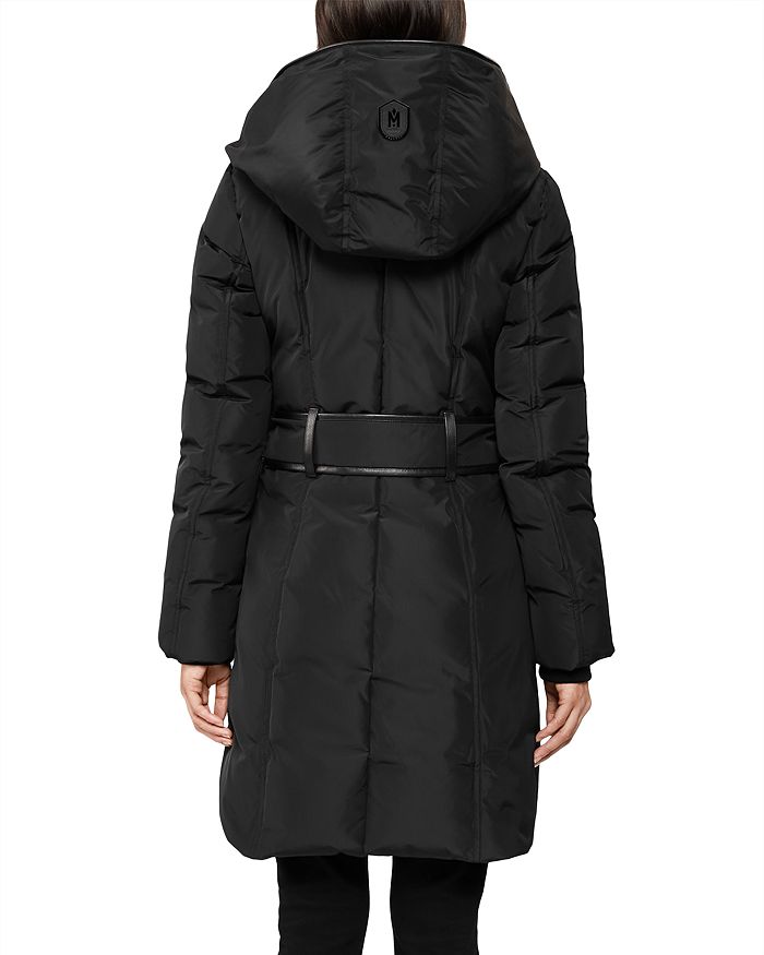 Shop Mackage Kay Asymmetric Hooded Coat In Black