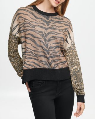 dkny animal print sweater