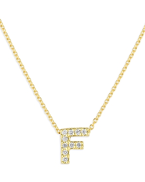 Roberto Coin 18k Yellow Gold And Diamond Initial Love Letter Pendant Necklace, 16 In F