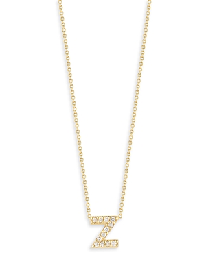 Roberto Coin 18k Yellow Gold And Diamond Initial Love Letter Pendant Necklace, 16 In Z