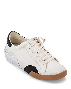 Shop Dolce Vita Women's Zina Low Top Sneakers In White/black Leather
