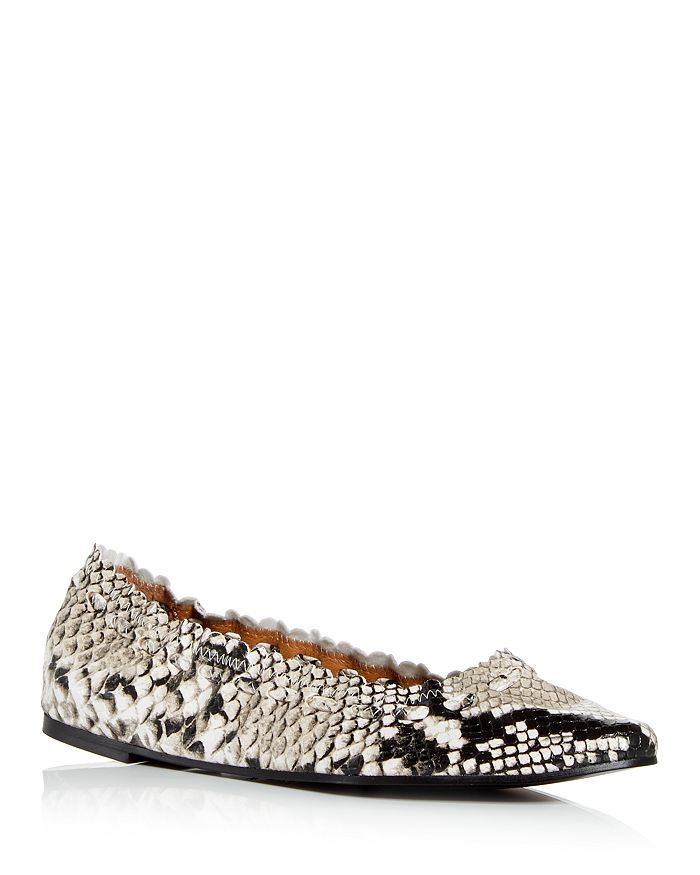See By Chloé See By Chloe Women's Jane Snake Embossed Ballet Flats In Gray