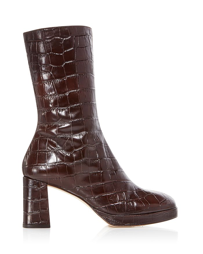 chocolate brown croc boots