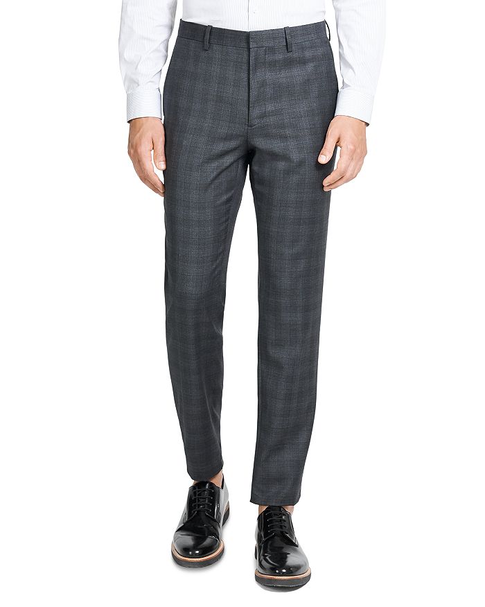 Theory Mayer Tonal Plaid Slim Fit Suit Pants In Charcoal | ModeSens