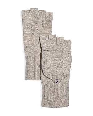 C By Bloomingdale's Cashmere Ribbed Knit Cashmere Pop Top Mittens - 100% Exclusive In Twisted Gray