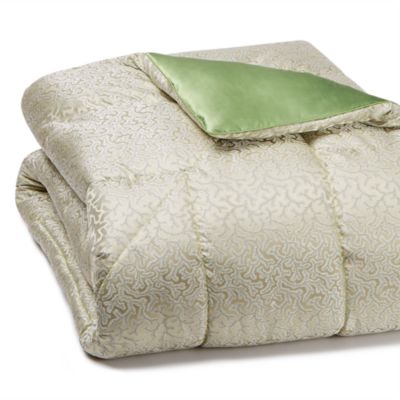 Gingerlily Coral Fern Eiderdown Coverlet, King