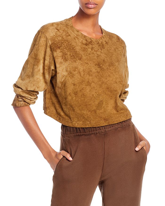 Cotton Citizen Tokyo Long-sleeve Cropped Tee In Toffee Crystal