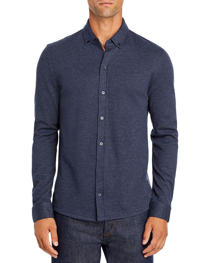 VINCE BIRD'S EYE SLIM FIT BUTTON DOWN SHIRT,M68679078A