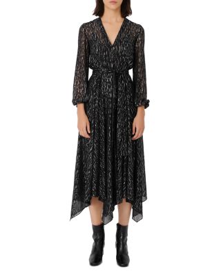Maje Route Scarf Print Midi Dress Bloomingdale's