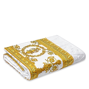 Shop Versace I Heart Baroque Bath Towel In White/gold