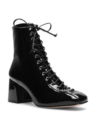 Kika Lace Up Patent Leather Booties 