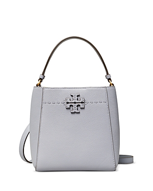 Tory Burch McGraw Small Bucket Bag In Arctic Blue With Dust Bag