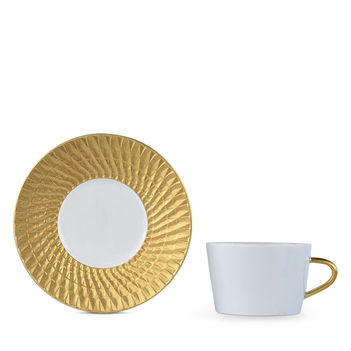 Shop Bernardaud Twist Gold Tea Saucer - 100% Exclusive In White/gold