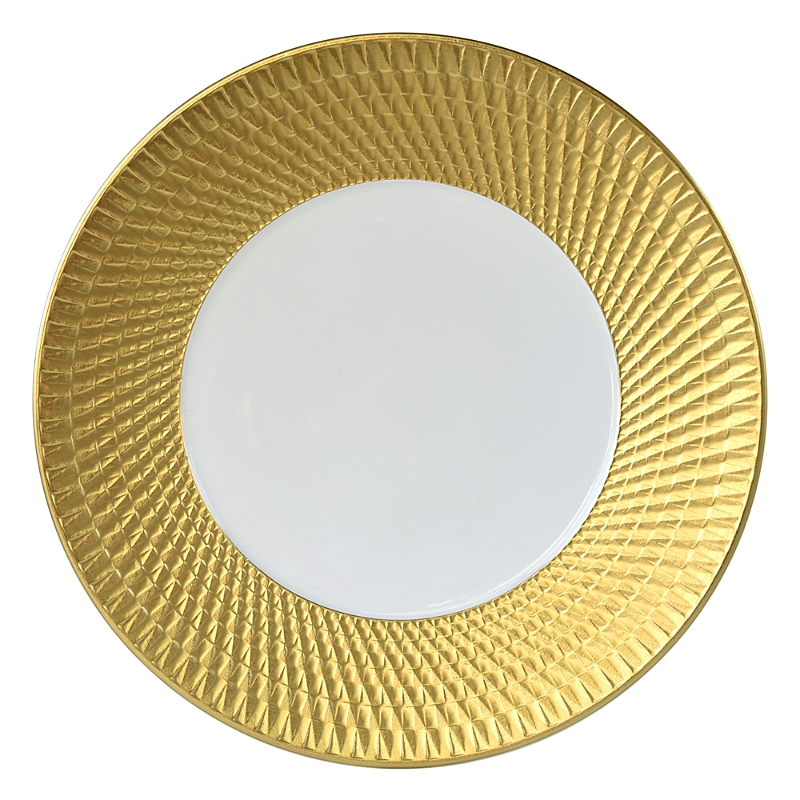 Bernardaud Twist Gold Service Plate - Exclusive In White/gold