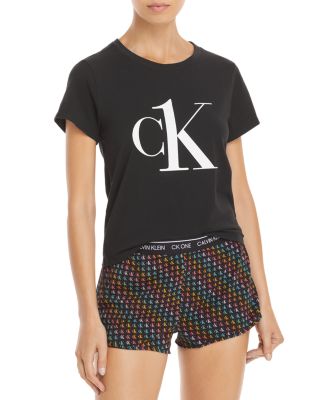 ck one woven sleep shirt shorts