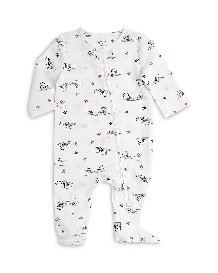 Aden And Anais Unisex Seal Print Footie - Baby In Otters