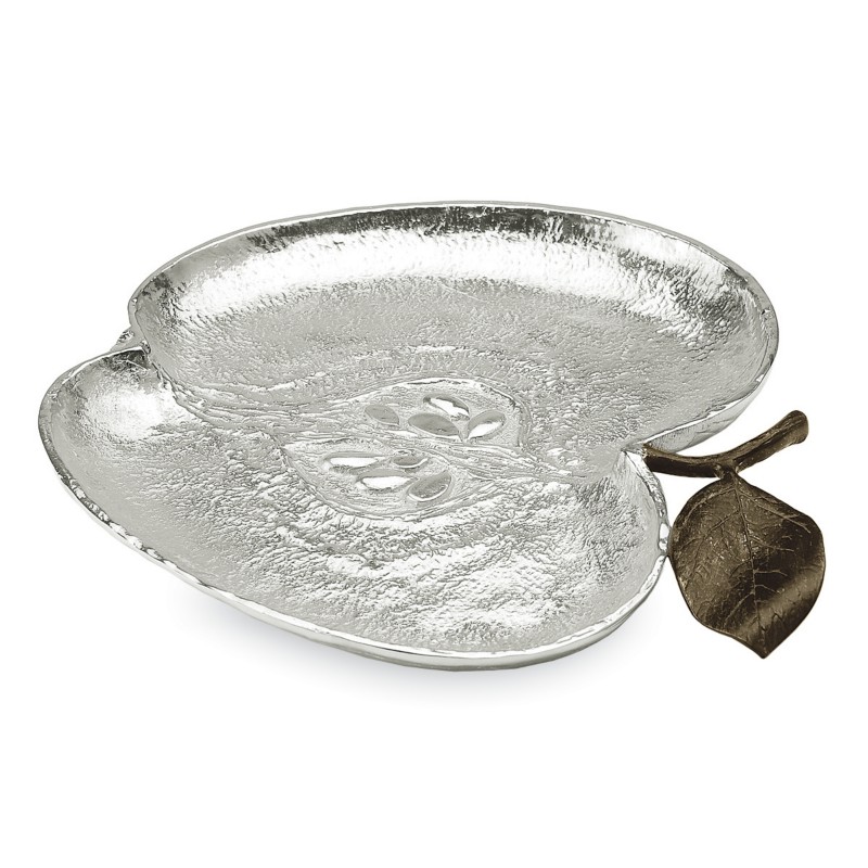 Michael Aram Apple Plate in Nickel Plate
