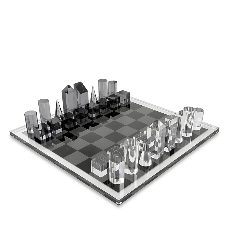 Tizo Designs Lucite Chess Set In Gray