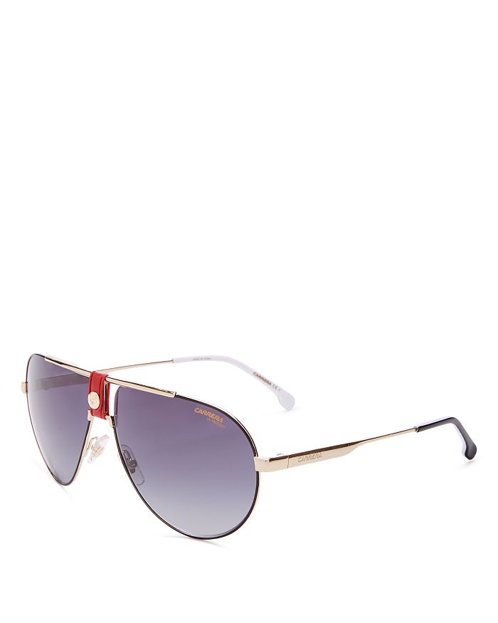 Shop Carrera Aviator Sunglasses, 63mm In Gold Red/dark Gray Gradient