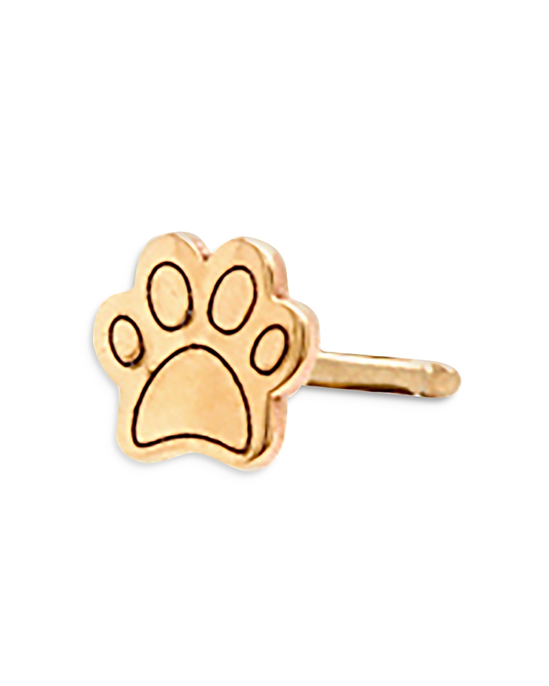 Zoë Chicco 14k Yellow Gold Itty Bitty Paw Single Stud Earring In Yellow Gold