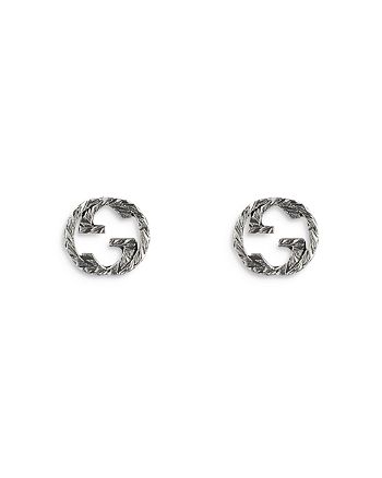 Gucci sterling silver interlocking g stud earrings Clearance