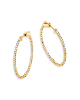 Bloomingdale's Fine Collection Diamond Inside-Out Hoop Earrings in 14K Yellow Gold, 1.0 ct. t. w. - Exclusive