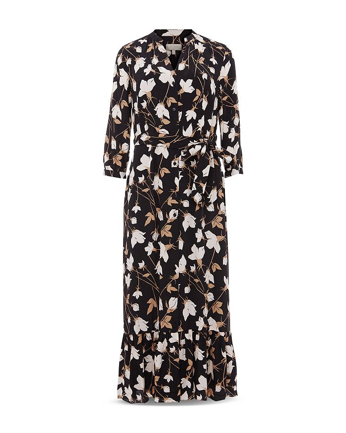 HOBBS LONDON MAGDA PRINTED BELTED DRESS