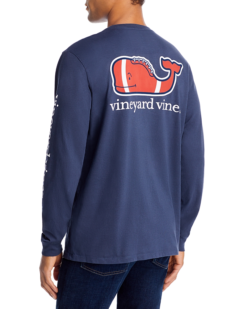 Vineyard Vines Long-Sleeve Football Whale Logo Graphic Pocket Tee