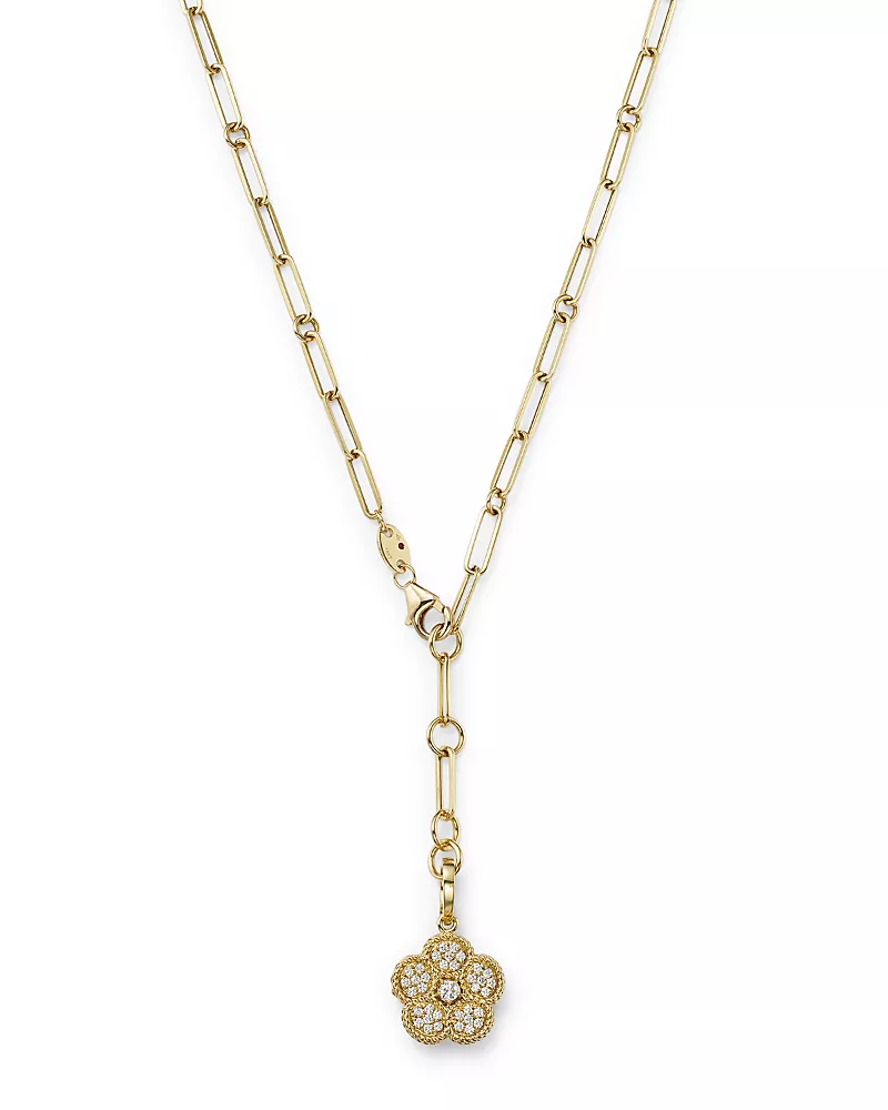 Roberto Coin 18K Yellow Gold Daisy Lux Diamond Locket Y Necklace, 20 - Exclusive